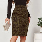 Falda Estampada de Leopardo | Gamuza Sintética | Cintura Alta | Sexy