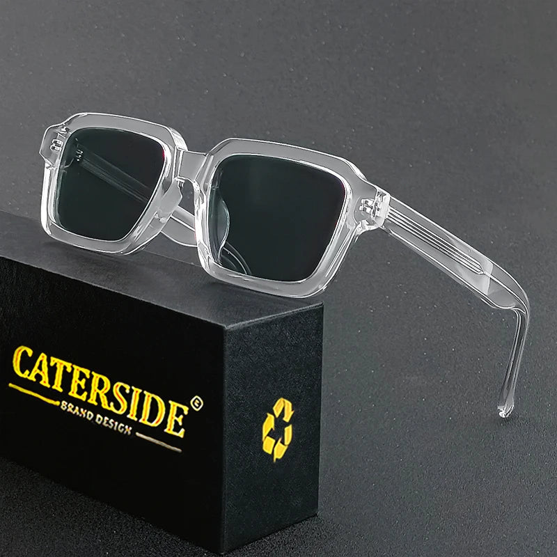 Gafas de Sol Polarizadas Caterside | Retro Cuadradas | Montura de Acetato | Unisex