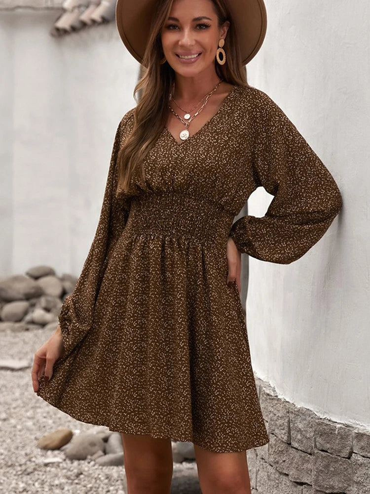 Vestidos Cortos Elegantes para Mujer | Negro y Estampados | Manga Larga