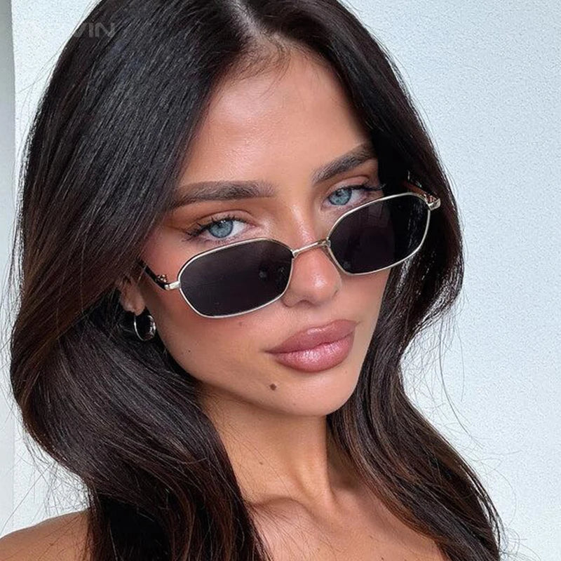 Gafas Sol Cuadradas Pequeñas Montura Metálica Steampunk Vintage | A La Moda UV400 Compras