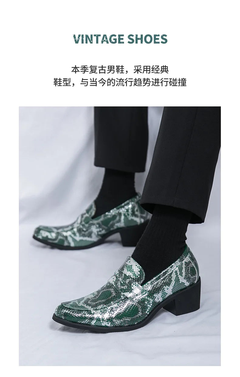 Zapatos Oxford Hombre Ticotrendy Piel Dividida Estampado Animal Sin Cordones | Elegantes