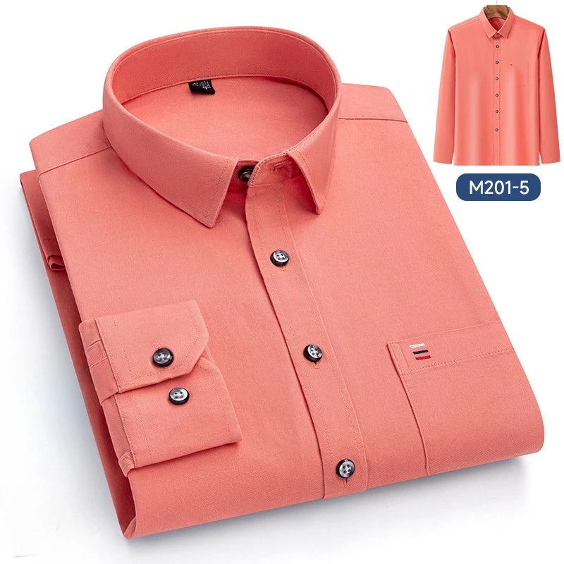 Camisa Algodón Manga Larga | Bolsillo | Negro Clásico | Ajuste Regular Hombre | Ticotrendy