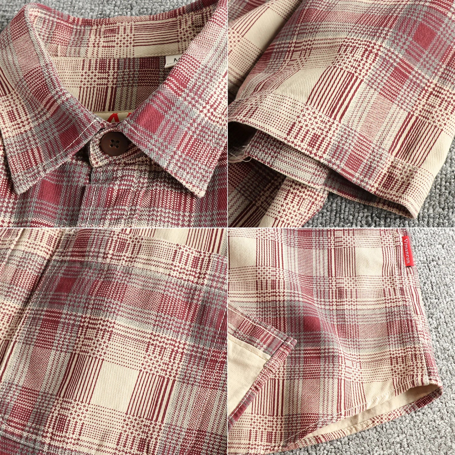 Camisa Retro Hombre | Cuadros Tartán | Algodón Tejido | Corte Holgado | Ticotrendy