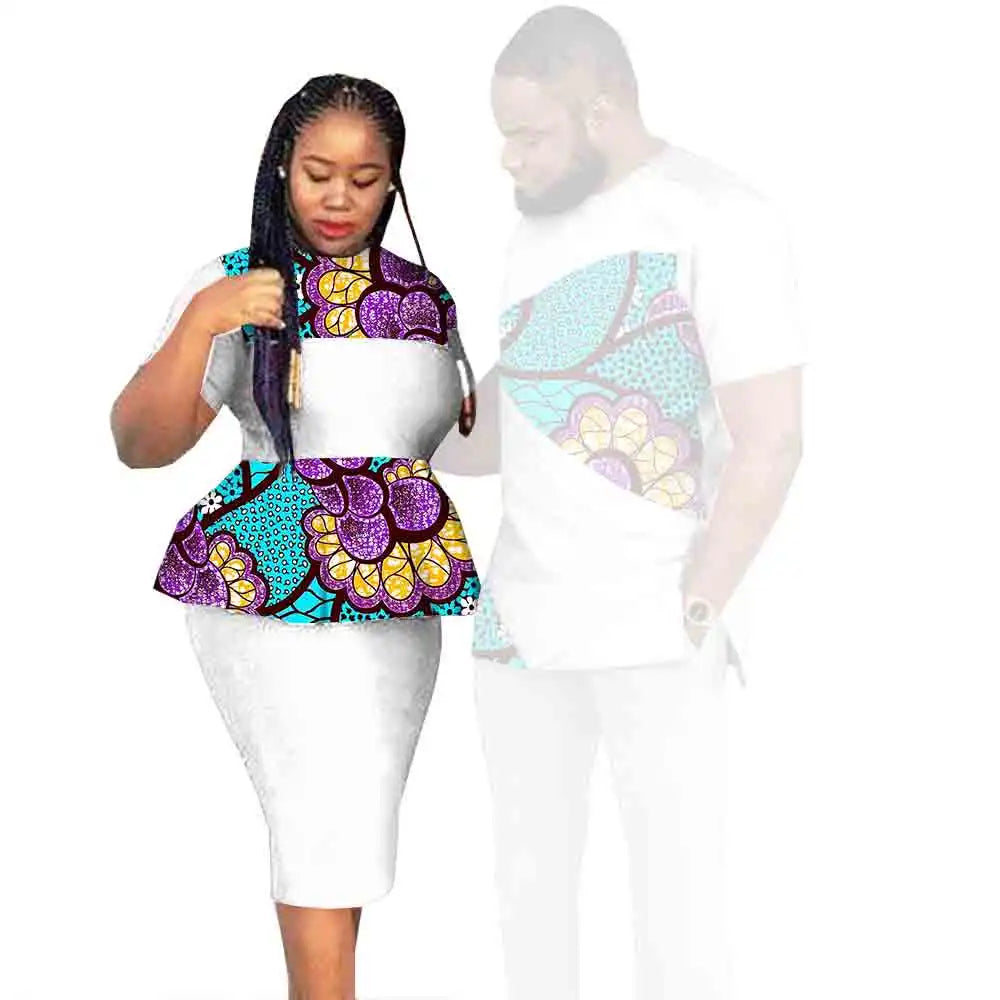 Vestido Dashiki Estampado Almazuela Pareja | Fiesta Amor | Tallas XS-6XL | Tico Trendy