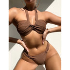 Bikini Halter Push Up con Twist - Traje de Baño de Playa