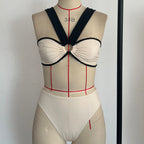 Conjunto de Bikini de Gasa de 3 Piezas - Traje de Baño Divisado para Playa