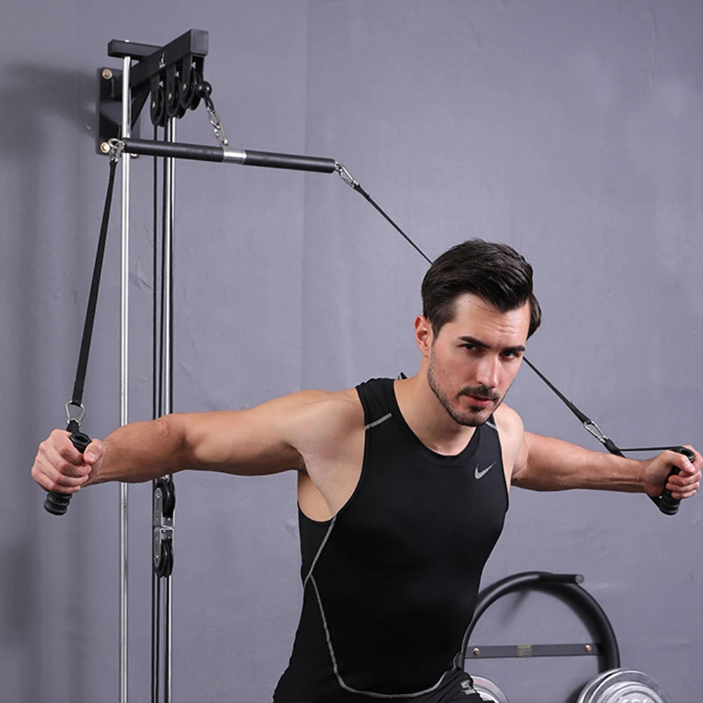 Tricep Rope Straight Bar Cable Machine Triceps Extension Straps for Chest Muscle Workout for Push Downs Crunches Facepulls