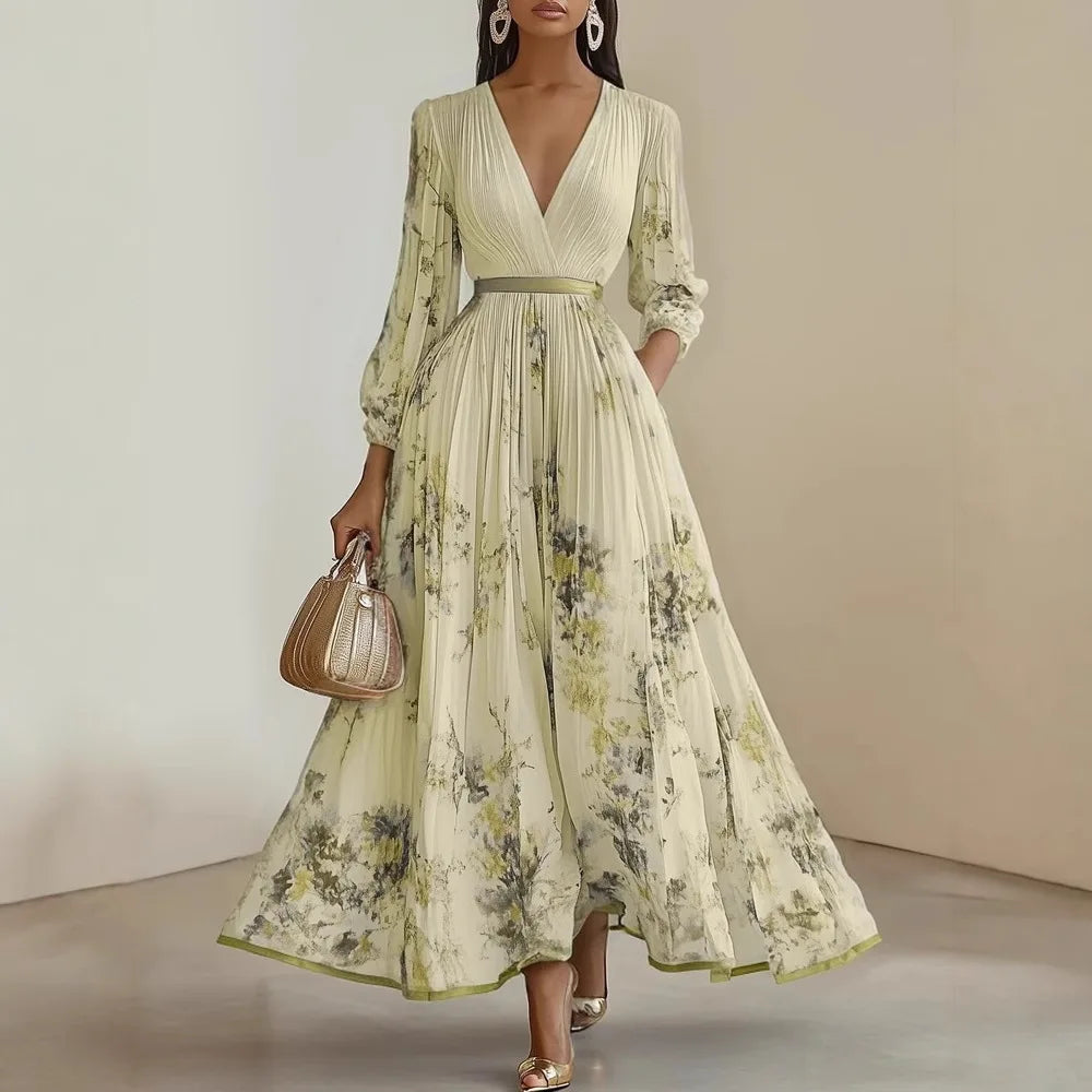 Vestido bohemio con cuello halter | Estampado floral, ideal para vacaciones