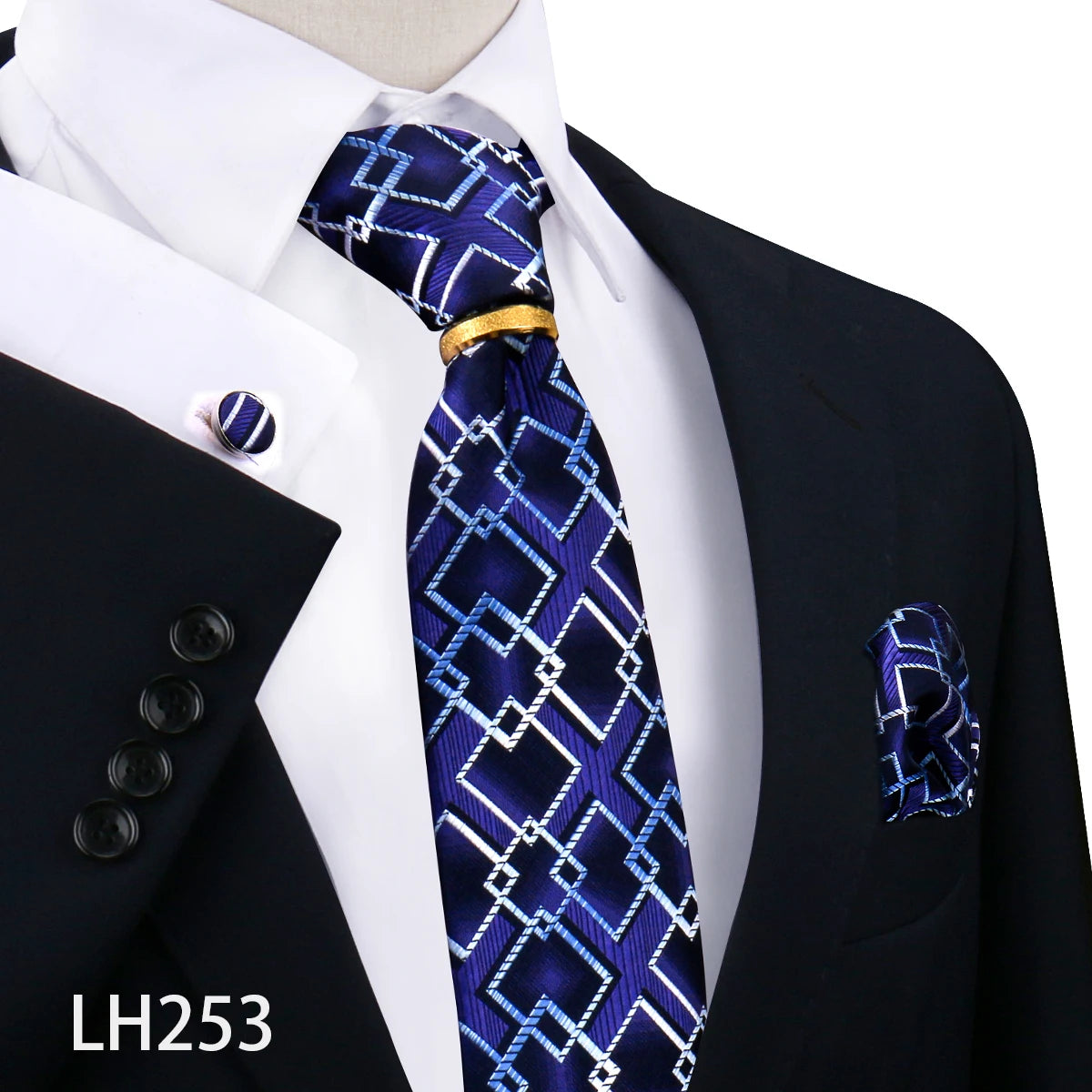 Set De Corbata Anillo Gemelos Pañuelo Accesorio De Traje Boda