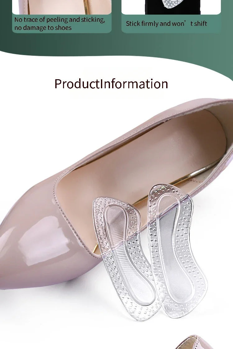 Protectores de talón de GEL para mujer, cojín de silicona, productos para el cuidado de los pies, almohadillas antideslizantes para tacones altos, plantillas de tamaño ajustable, 1 par