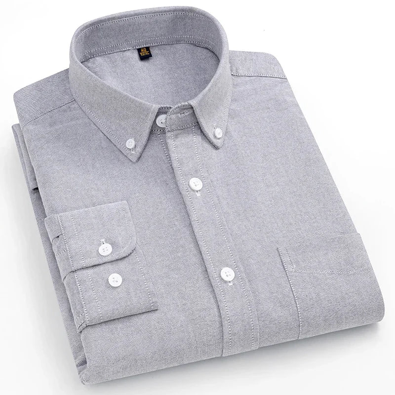 Camisa Oxford a Cuadros | Talla Grande y Pequeña | 100% Algodón | Manga Larga Hombre