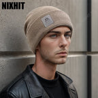 Gorro Punto Grueso Terciopelo Acrílico Cálido Térmico | Invierno Ajustable Casual Unisex
