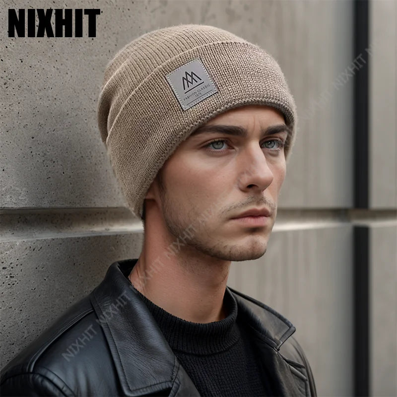 Gorro Punto Grueso Terciopelo Acrílico Cálido Térmico | Invierno Ajustable Casual Unisex