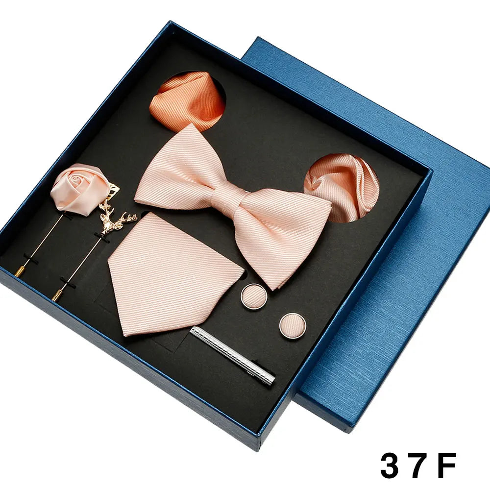 Set Corbata Pañuelo Gemelos Elegancia Formal Estilo Tico Regalo