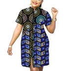 Vestido Ankara de Retazos con Cuello Alto
