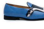 Mocasines Azules Lujo Hombre | Casual Negocios Punta Redonda Sin Cordones Talla Grande