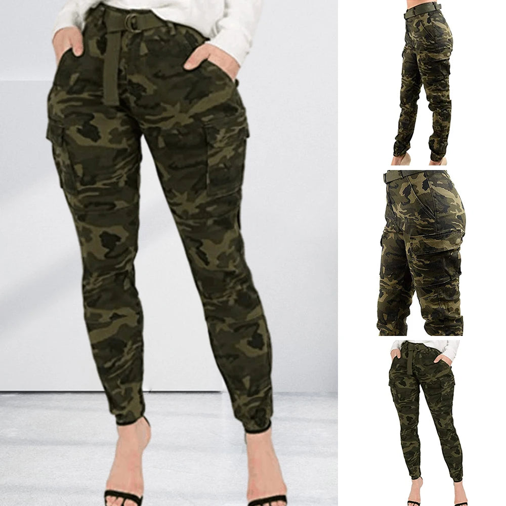 Pantalones Cargo de talla grande 3xl para mujer, pantalones informales ajustados de cintura alta para correr y caminar, transpirables, primavera