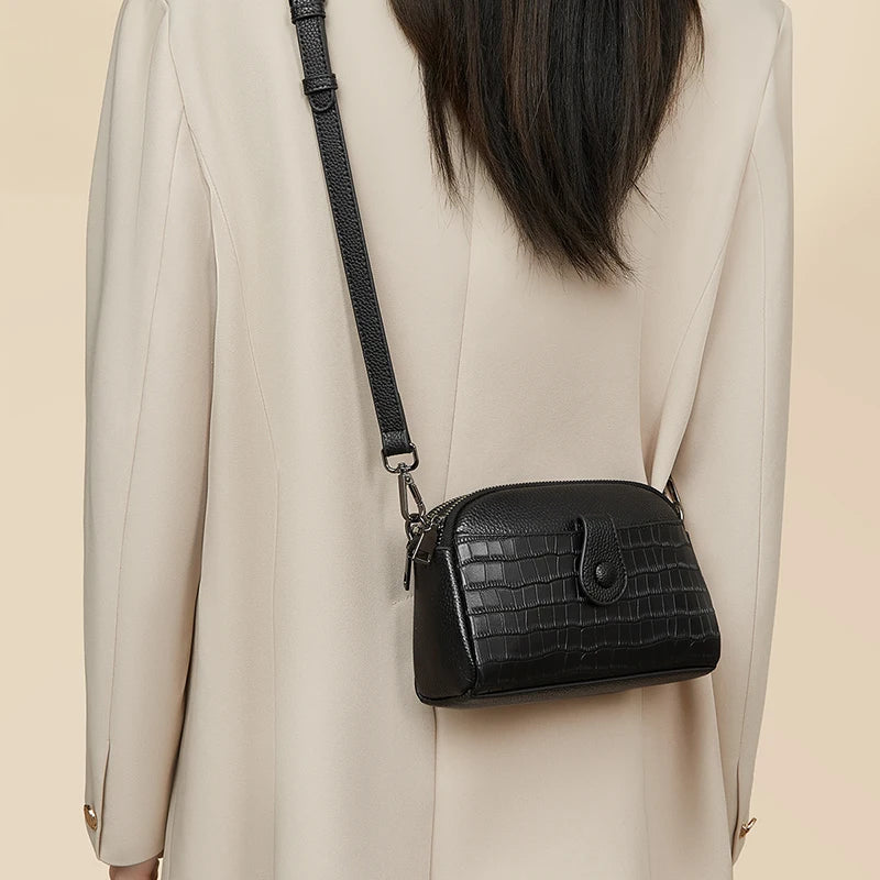 LAORENTOU, bandolera de piel auténtica para mujer, bolso cruzado para Otoño e Invierno 2025, bolso de diseño de lujo, el mejor regalo para amante