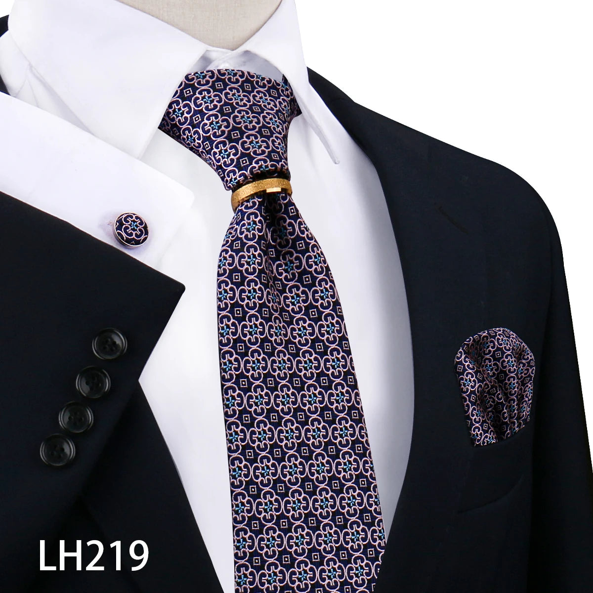 Set De Corbata Anillo Gemelos Pañuelo Accesorio De Traje Boda