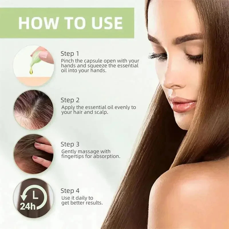 Cápsula de vitamina para el cabello, aceite de queratina, restaura el cuidado del cabello suave, suave y brillante, nutre, repara el cabello dañado, productos de tratamiento para dividir