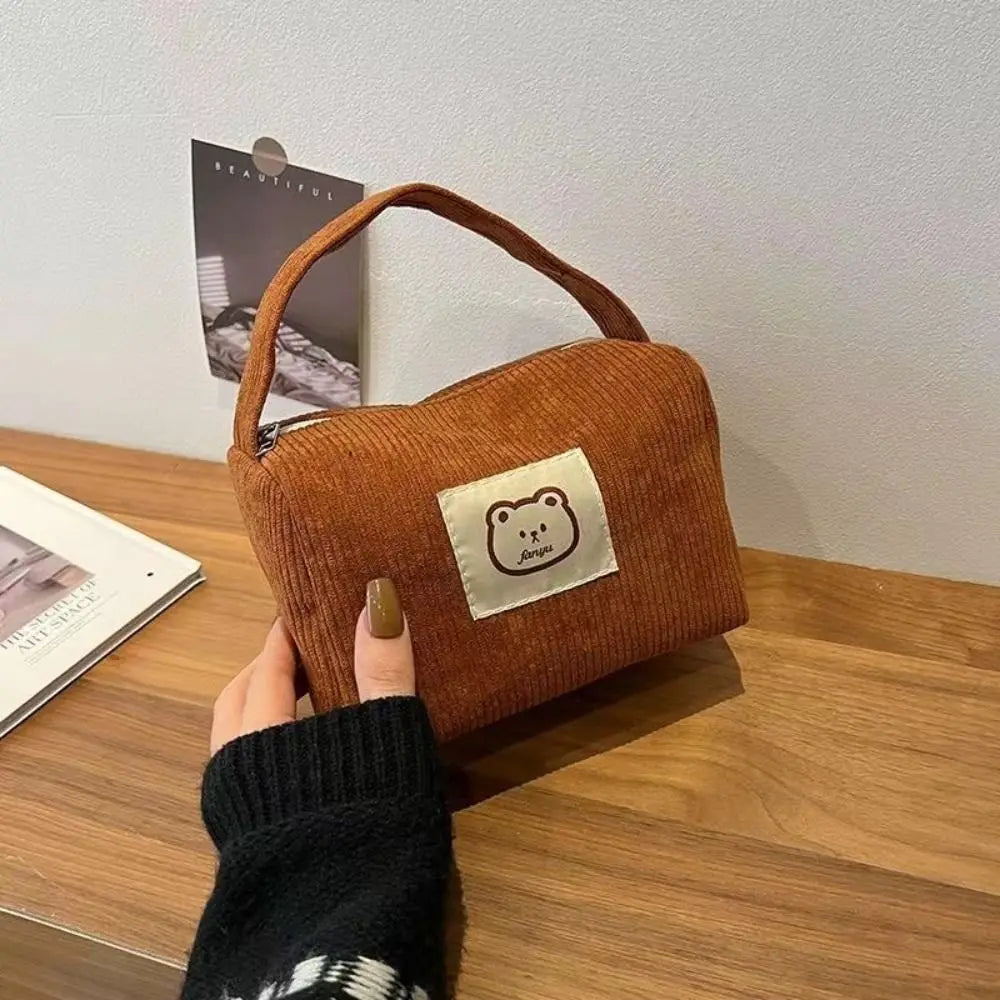 Bolso / Neceser de Pana Suave de Gran Capacidad con Diseño de Dibujos Animados
