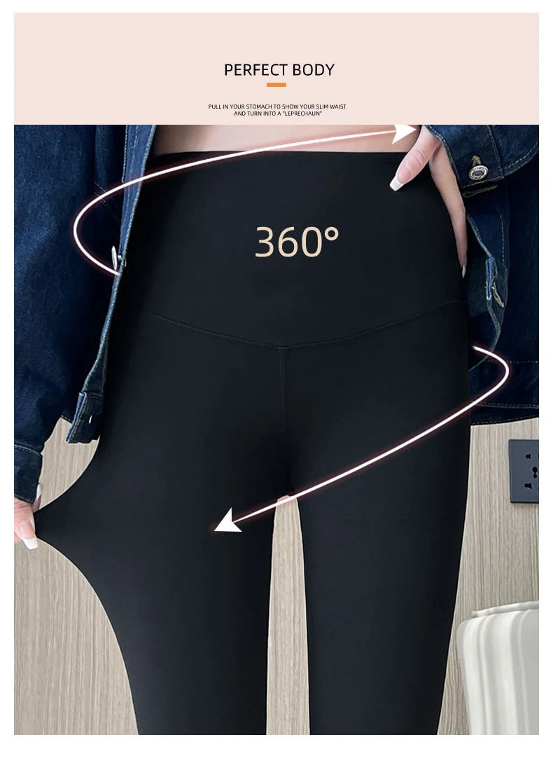 Mallas Piel Tiburón Estampado | Lana Cálida Levantador Glúteos | Sin Costuras Cintura Alta OI | Ticotrendy