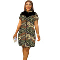 Vestido Corto Ankara con Cuello Alto y Patchwork