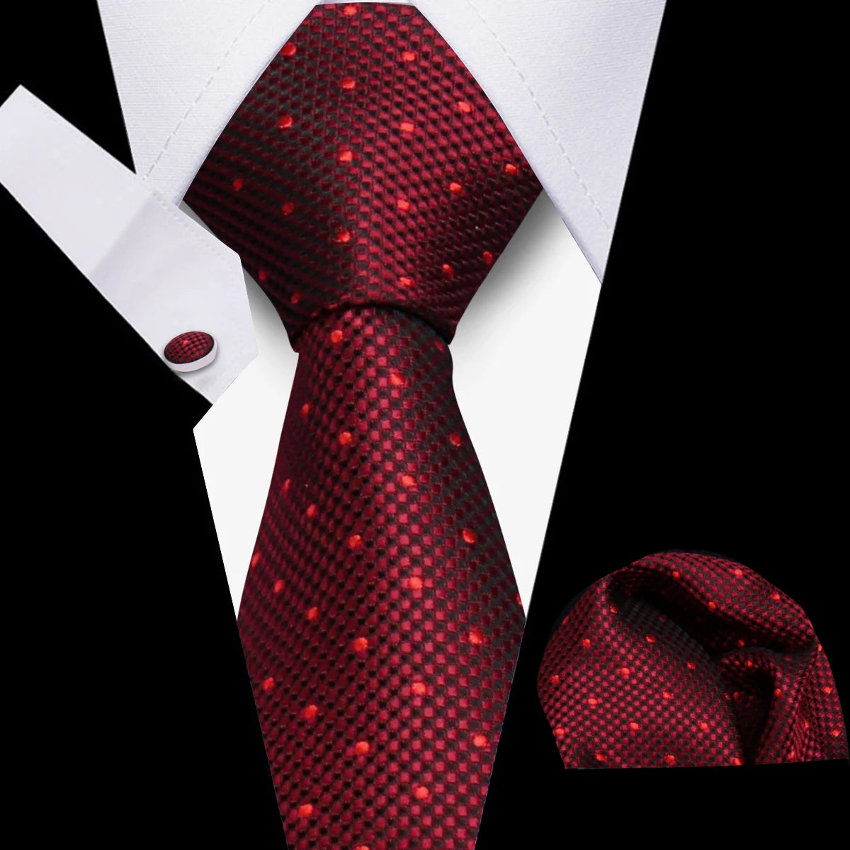 Conjunto Corbata Pañuelo Gemelos Negocios Boda Accesorio De Moda