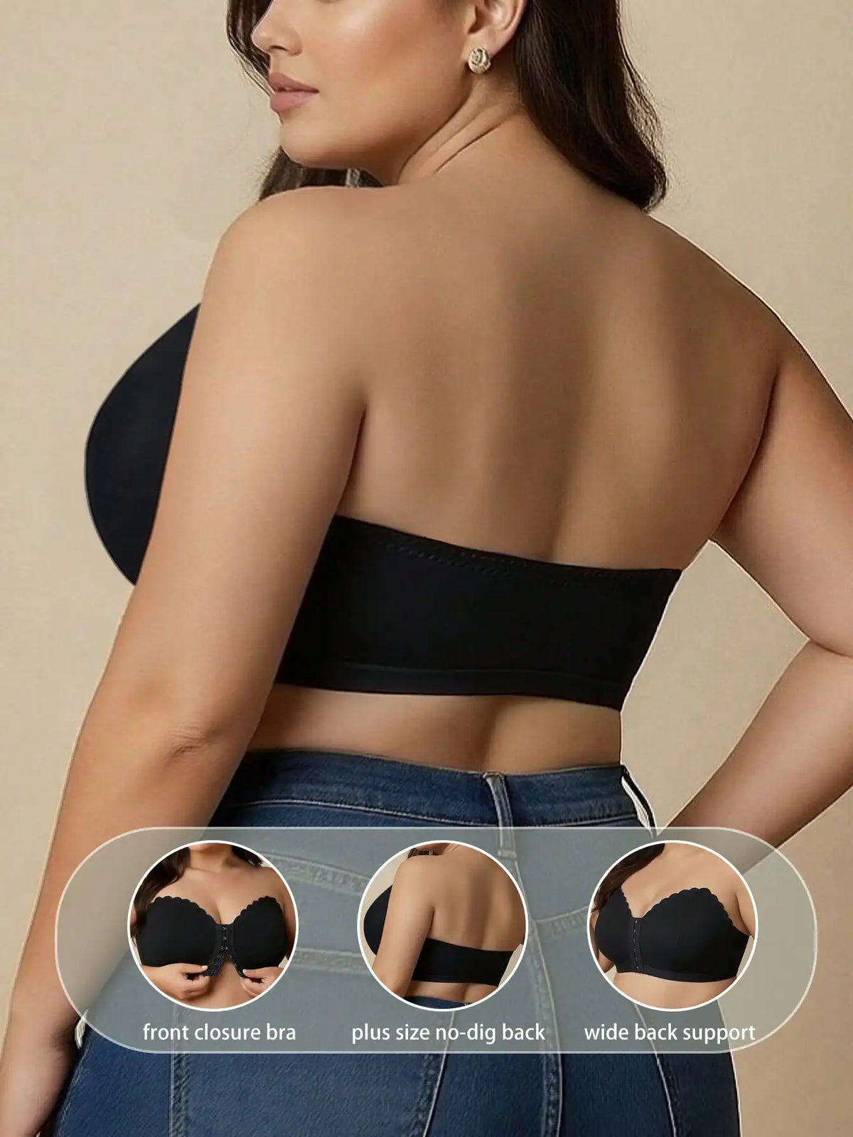 Sujetador Bandeau Sin Aros Cierre Frontal | Tico Trendy
