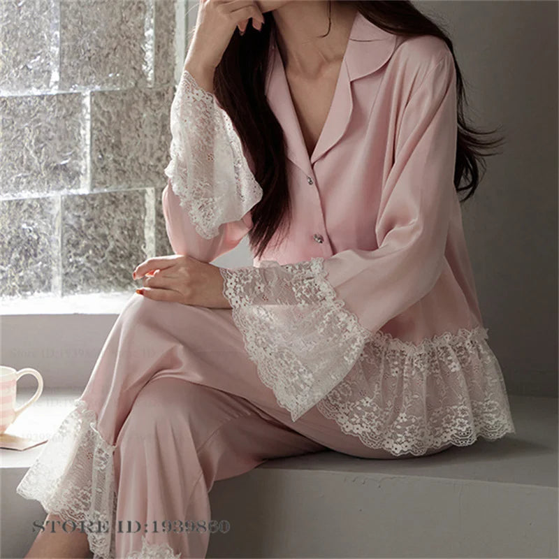 Pijama Elegante Corte Francés con Encaje