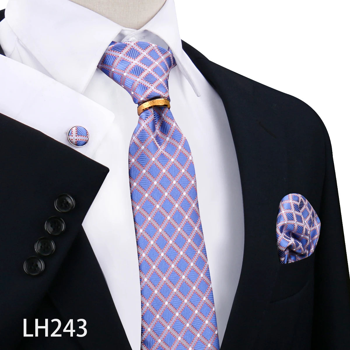 Set De Corbata Anillo Gemelos Pañuelo Accesorio De Traje Boda