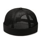 Primavera Verano Retro hombres mujeres Skullcap sombrero Docker marinero mecánico sin ala calle Hip hop gorra malla transpirable Casual