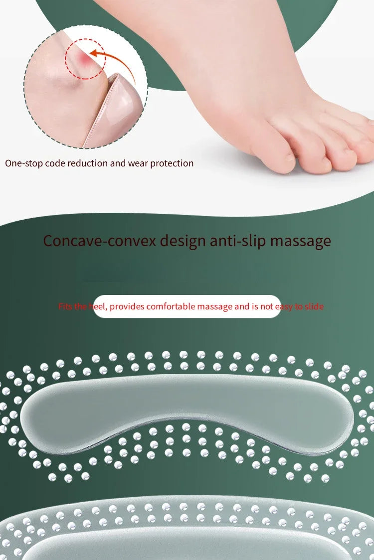 Protectores de talón de GEL para mujer, cojín de silicona, productos para el cuidado de los pies, almohadillas antideslizantes para tacones altos, plantillas de tamaño ajustable, 1 par