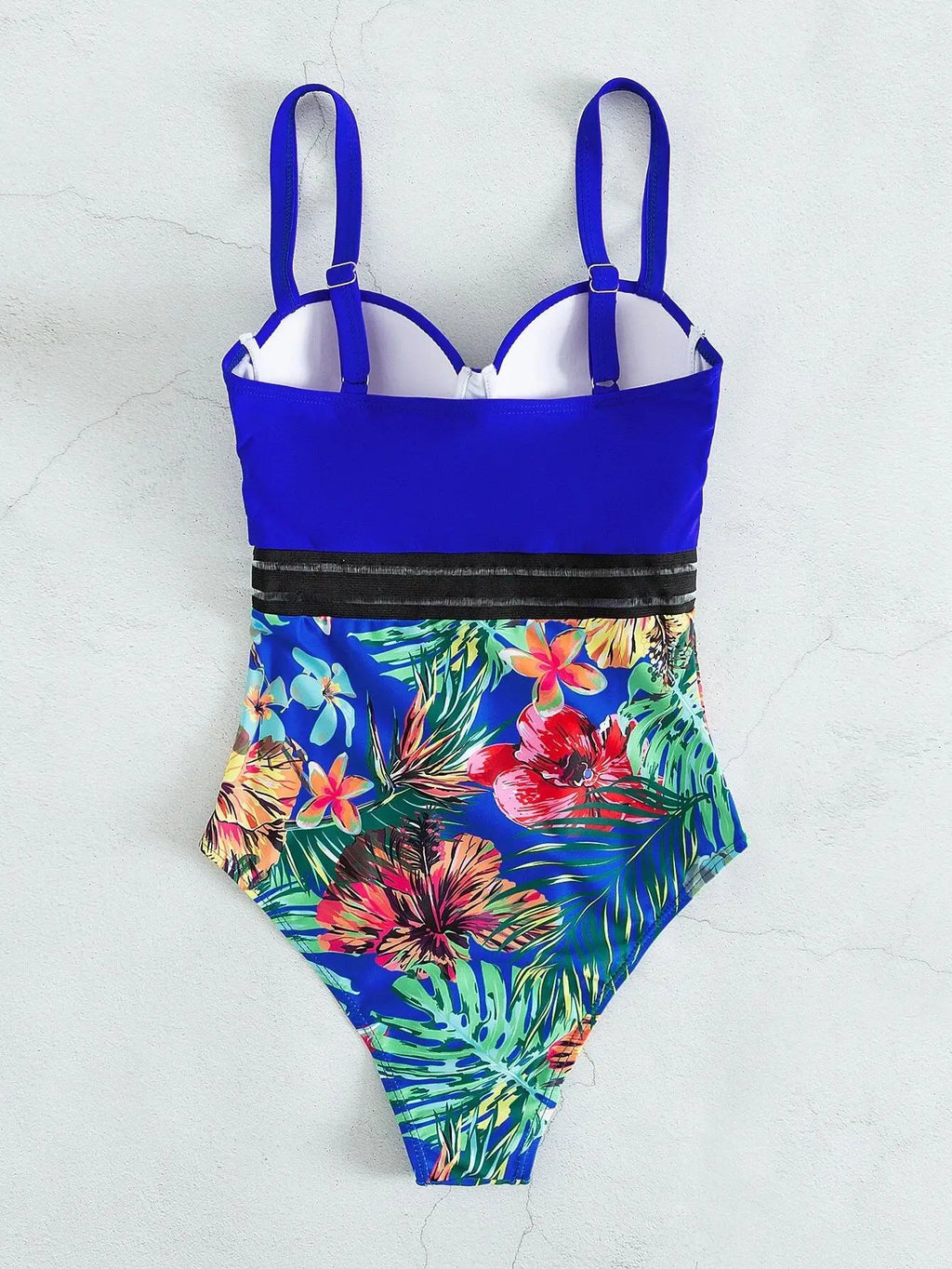 Bikini Tropical con Estampado de Malla | Contraste | Playa y Verano