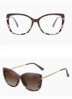 Gafas Lectura Ojo Gato Montura Metálica Clip Magnético | Polarizadas Miopía A La Moda