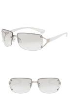 Gafas Sol Y2K Envolventes Escudo | Top Plano Futuristas Sin Marco Gradiente