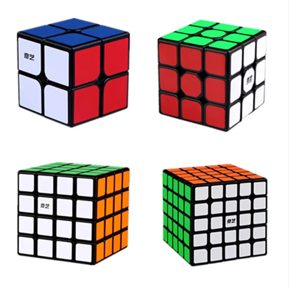 Cubo mágico Qiyi 2x2 3x3 4x4 5x5 6x6 pegatinas negras rompecabezas educativo Cubo mágico juguetes para niños regalo juguete Cubo mágico