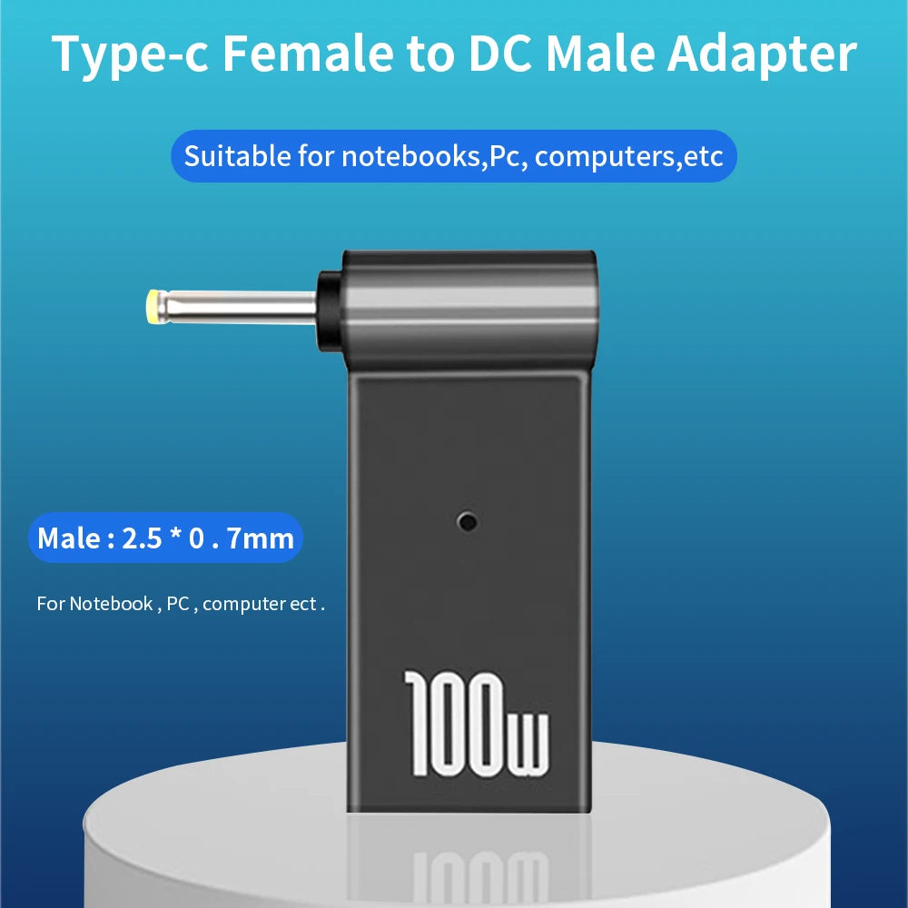 Adaptador Tipo C A DC | Cargador Laptop 100W | Convertidor Power Delivery | Ticotrendy