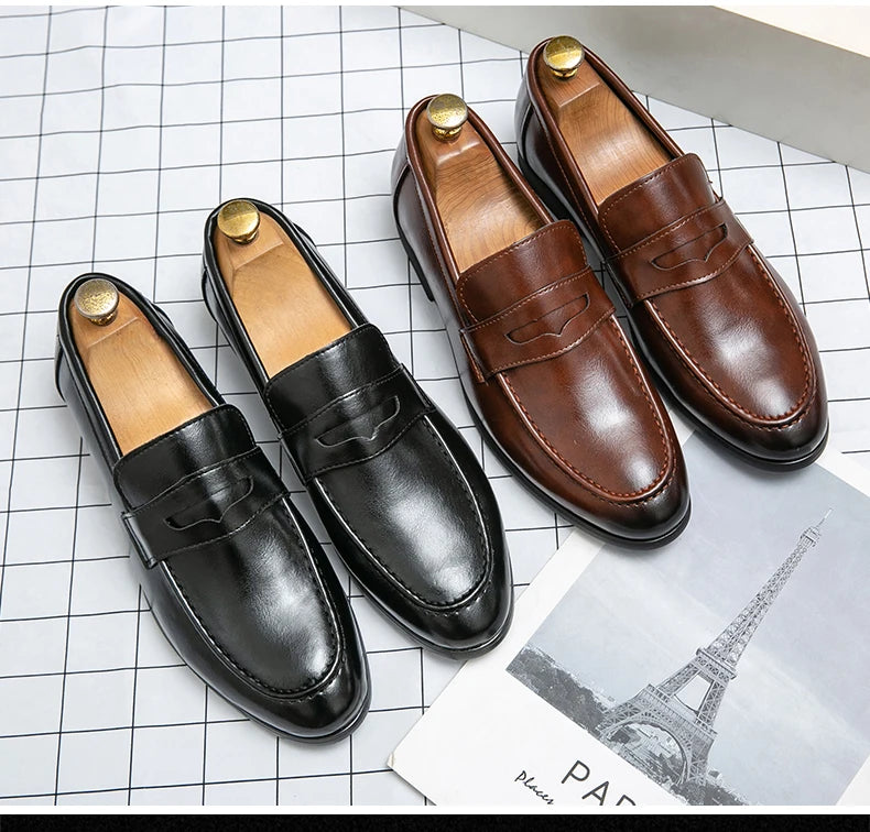 Mocasines de Cuero para Hombre | Talla Grande 48 | Clásicos para Fiesta y Oficina | Tico Trendy