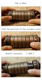 Cerradura de código Cryptex Da Vinci con compartimento oculto para anillos de dinero, joyería, regalos sorpresa románticos creativos interesantes