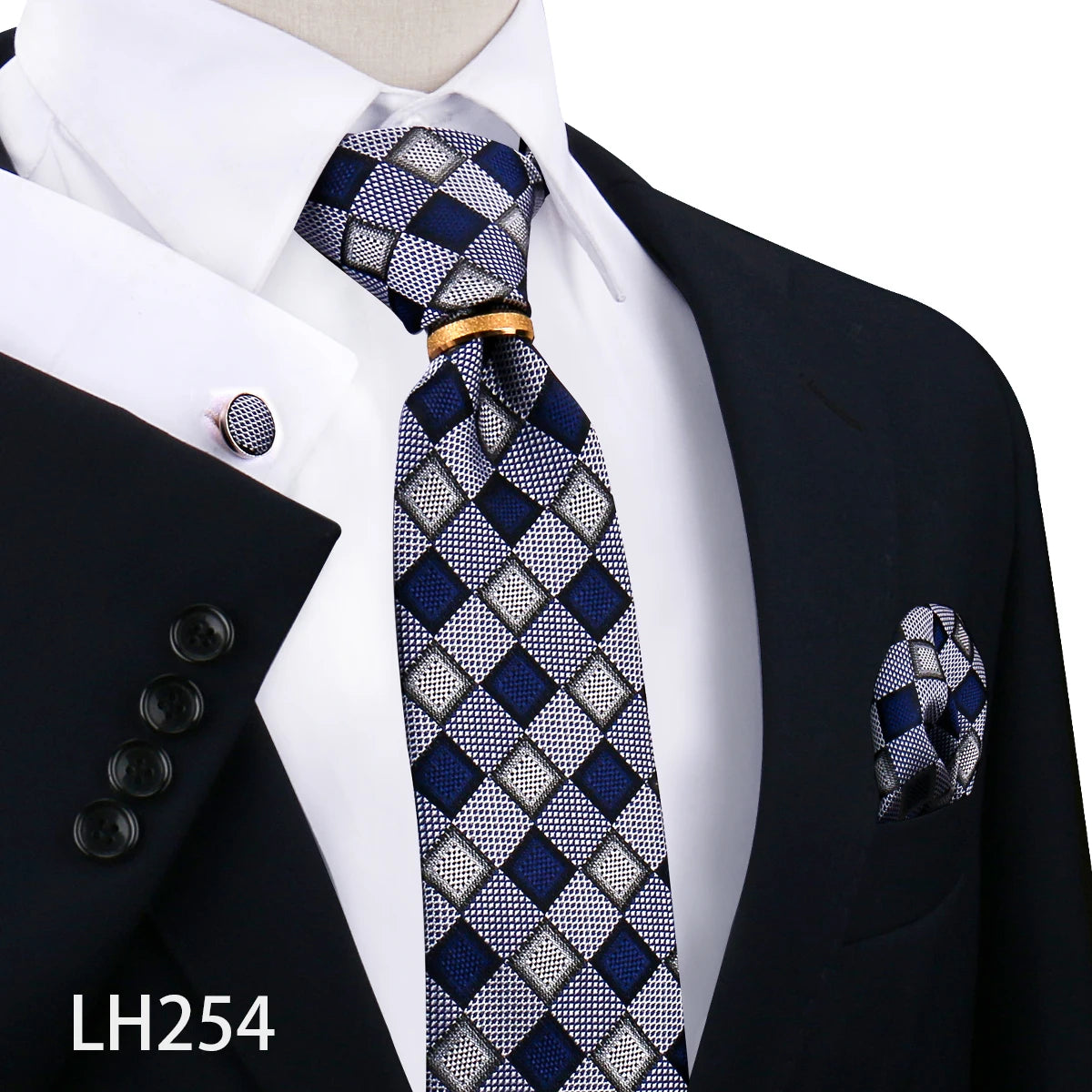 Set De Corbata Anillo Gemelos Pañuelo Accesorio De Traje Boda
