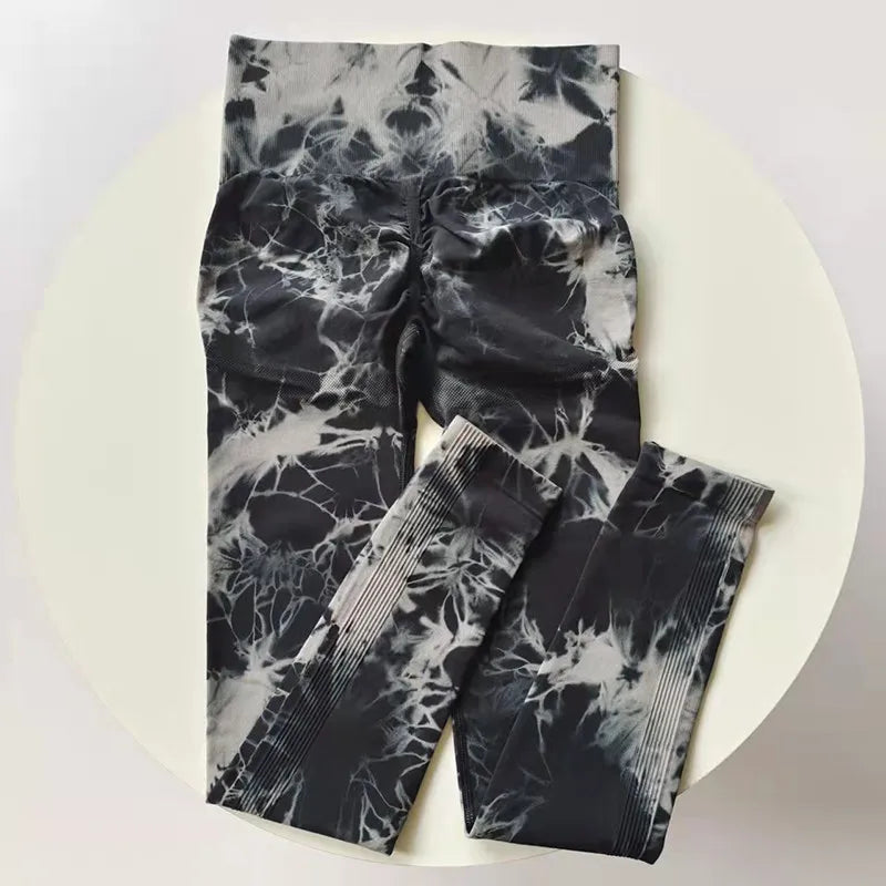 VEQKING Pantalones de yoga sin costuras para mujer, leggings deportivos de cintura alta, elásticos, de secado rápido, pantalones ajustados para gimnasio y entrenamiento