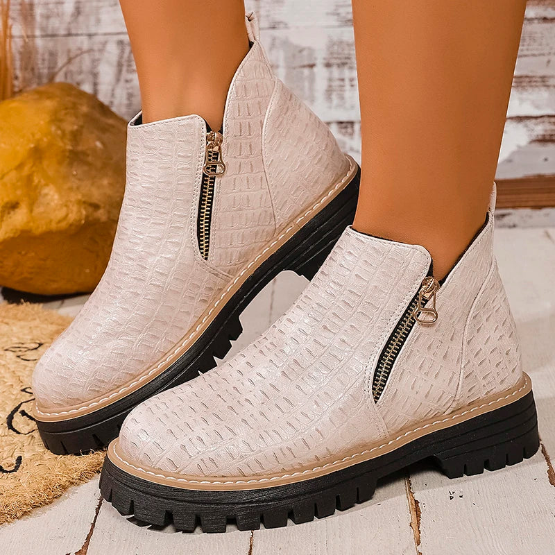 Botines de Plataforma | Doble Cremallera | Estilo Urbano