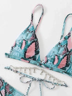 Bikini de Serpiente con Lentejuelas - Traje de Baño Glam para la Arena
