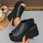 Sandalias Plataforma Gruesa De Tacón Alto Estilo Tico Atrevido