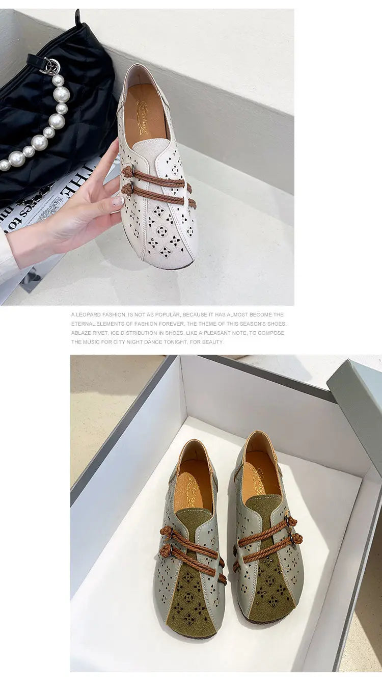 Mocasines de Diseñador con Punta Cuadrada | Ajuste Ancho | Cuero Suave | Novedad