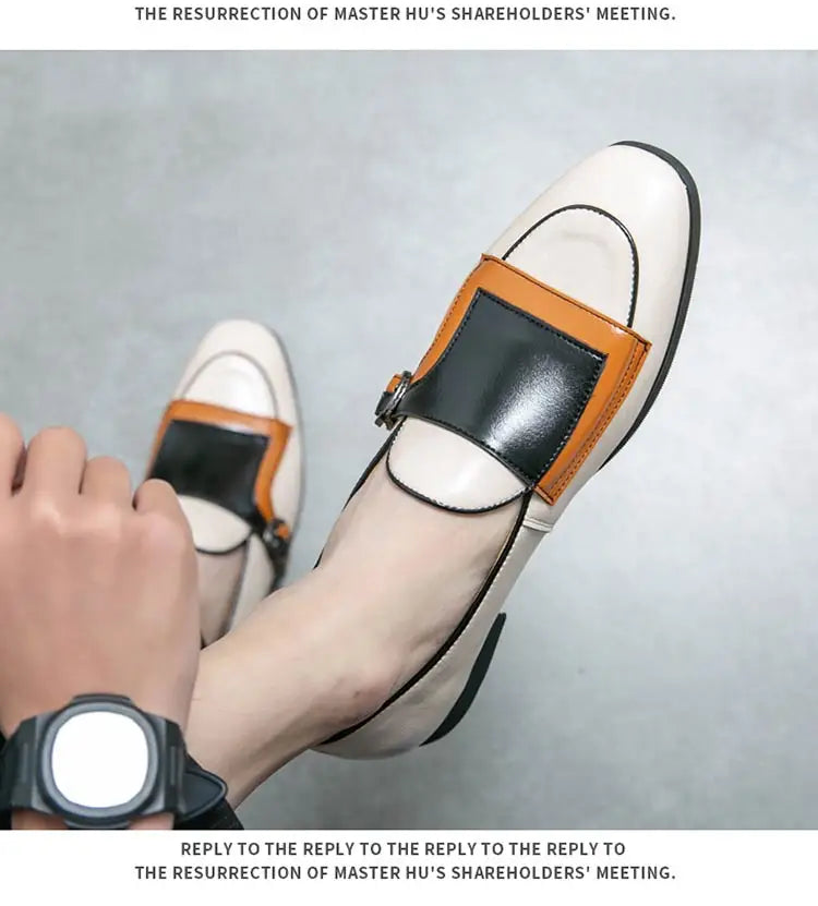 Mocasines Azules Lujo Hombre | Casual Negocios Punta Redonda Sin Cordones Talla Grande