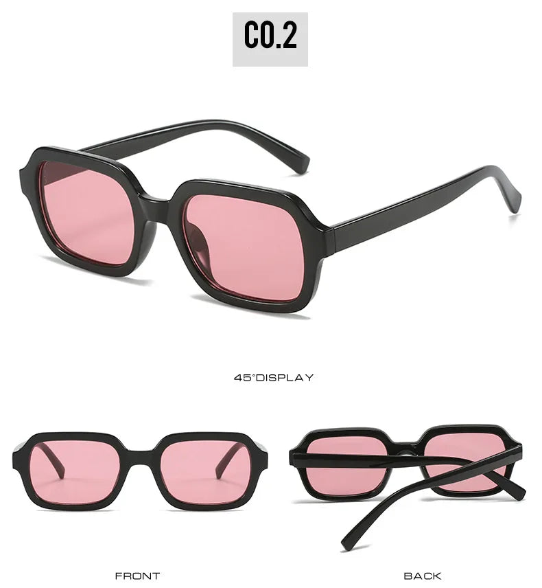Gafas Sol Cuadradas Unisex Montura Pequeña Retro | A La Moda Popular UV400 Diseño