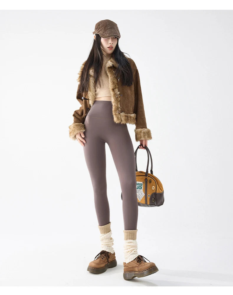 Leggings Térmicos Tiburón Polar Fino | Slim Fit Cintura Alta | Glúteos Sin Costuras Sexy