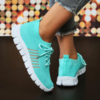 Zapatillas de Punto Transpirables | Plataforma | Suela Blanda | Talla Grande | Verano
